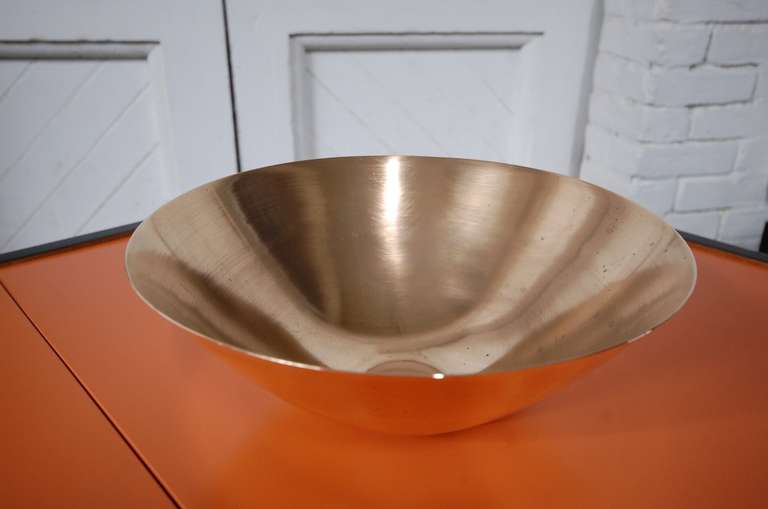 American Hand Spun Brass Bowl by Ronald Hayes Pearson