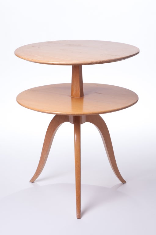 Two tiered lamp table in cerused oak designed by Paul Frankl for Brown Saltman of California circa 1940's.

We offer free delivery within the Long Island / Greater NYC,
northern New Jersey, Connecticut and Massachusetts areas on most of our
