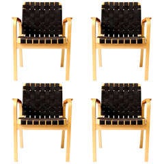 Set of four Alvar Aalto 45 Arm Chairs