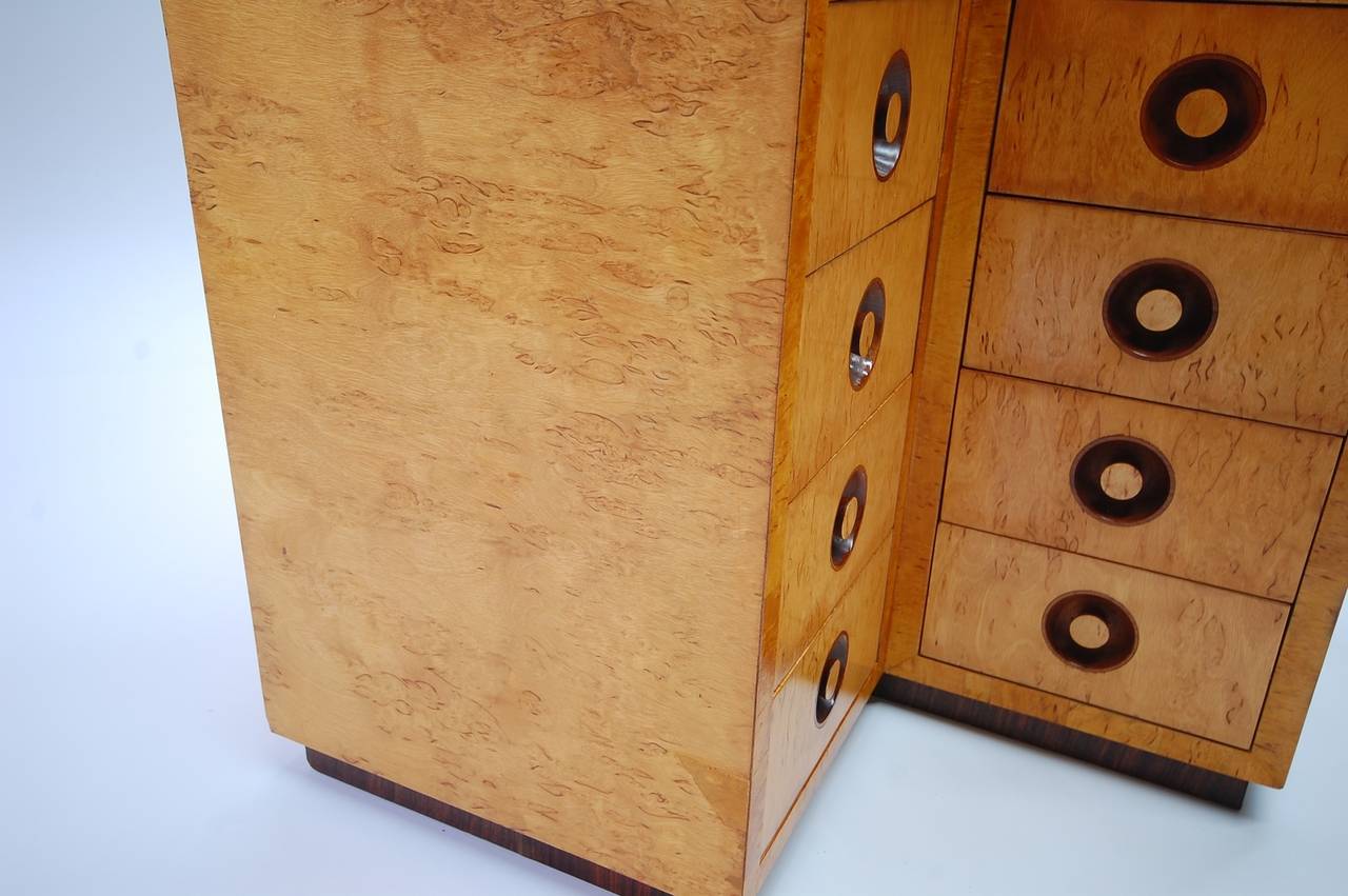 Birdseye Maple Diminutive Corner Cabinet by Andrew Szoeke