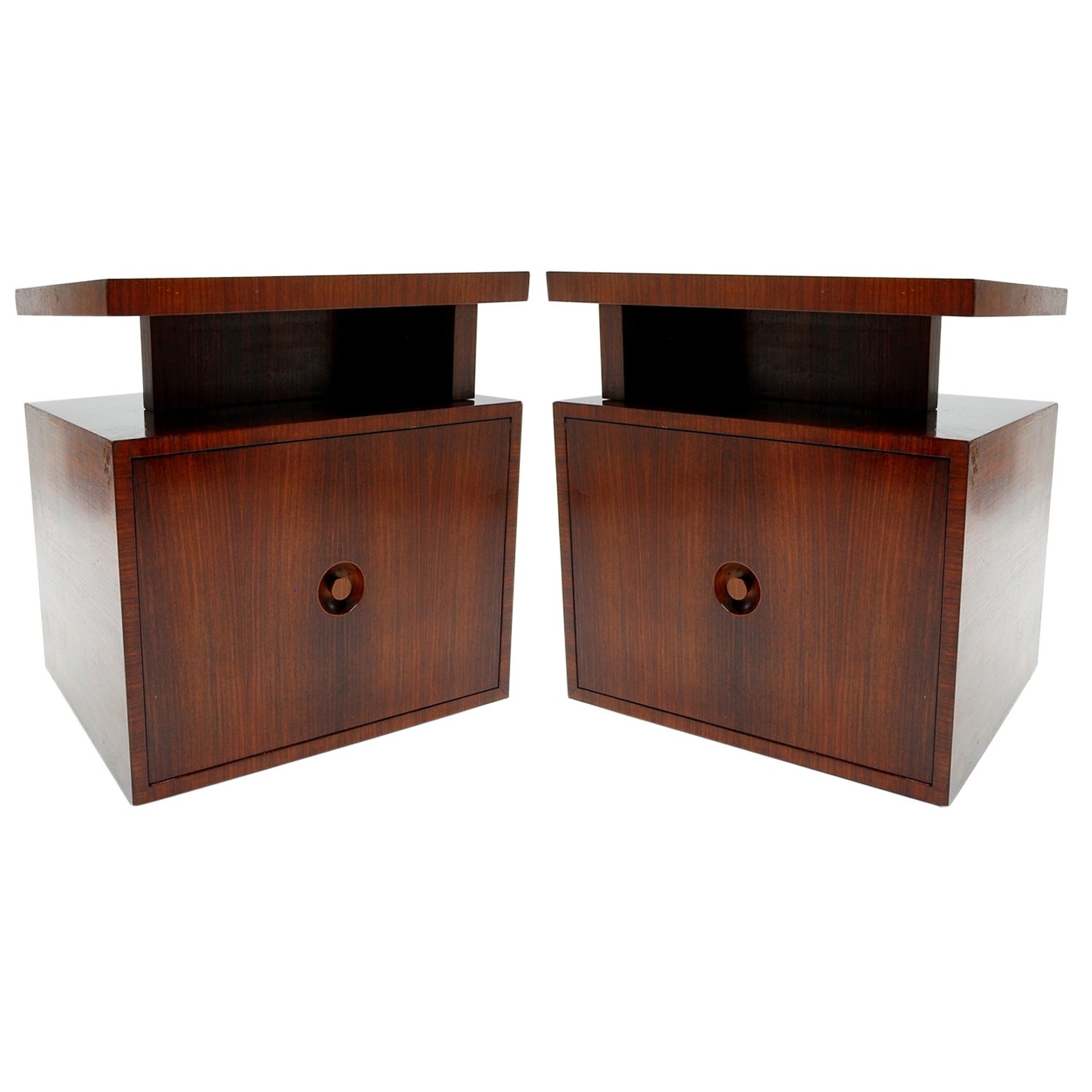 Pair of Andrew Szoeke End Tables in Rosewood