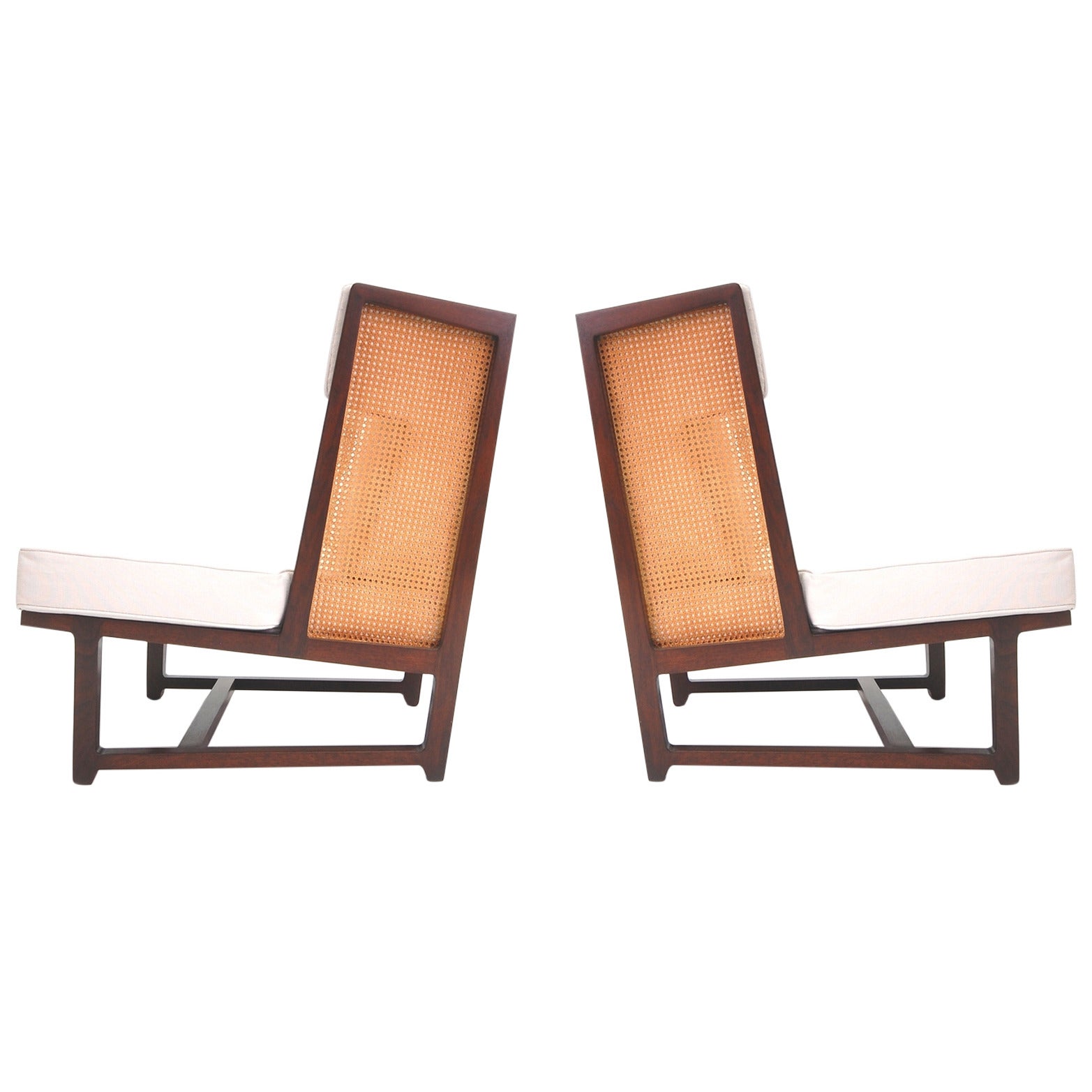 Pair of High Back Lounge Chairs by Dunbar