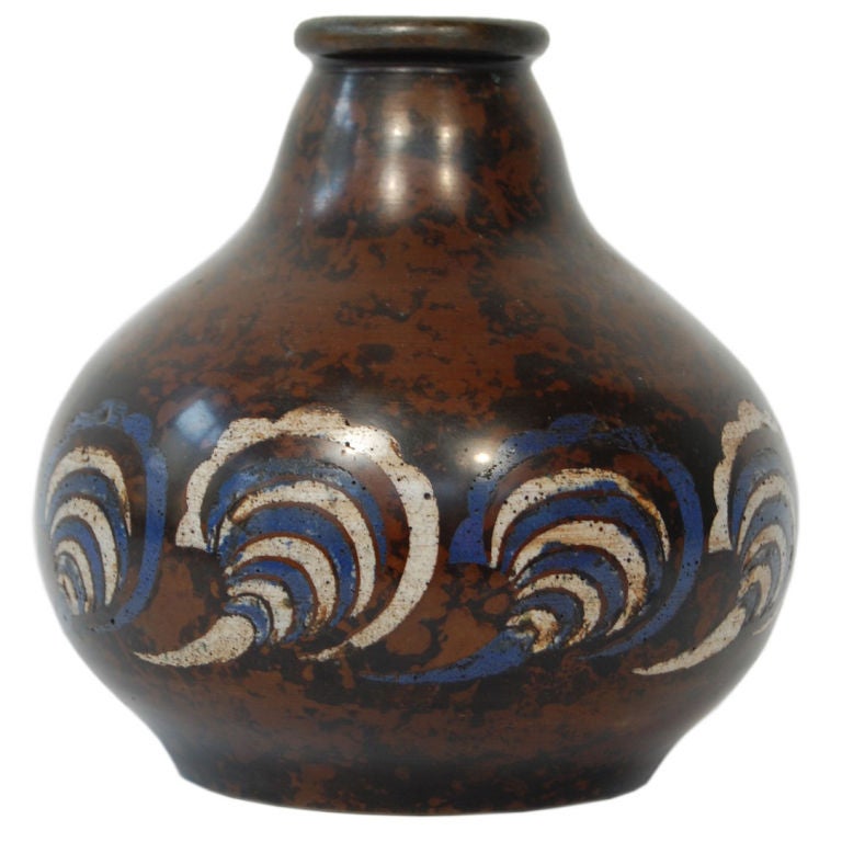 Primavera Bronze Cloisonné Vase For Sale