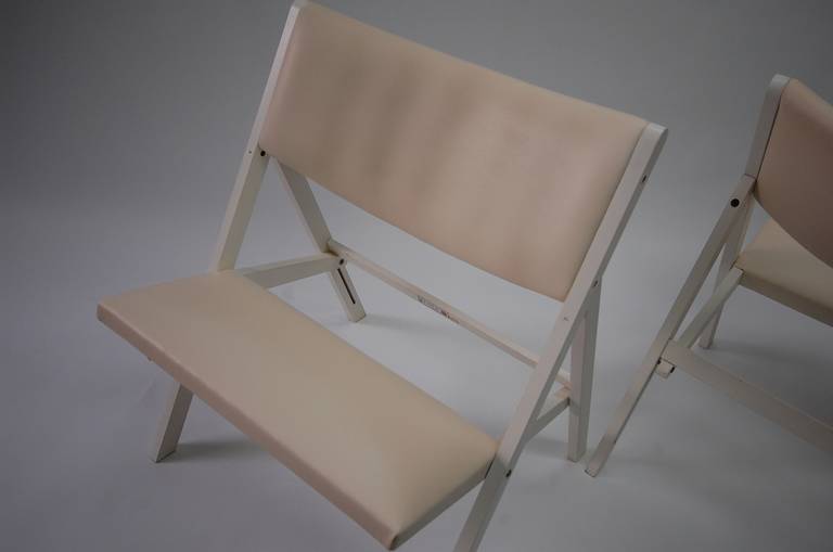 Pair of Gabriella Folding Chairs by Gio Ponti In Good Condition In Providence, RI