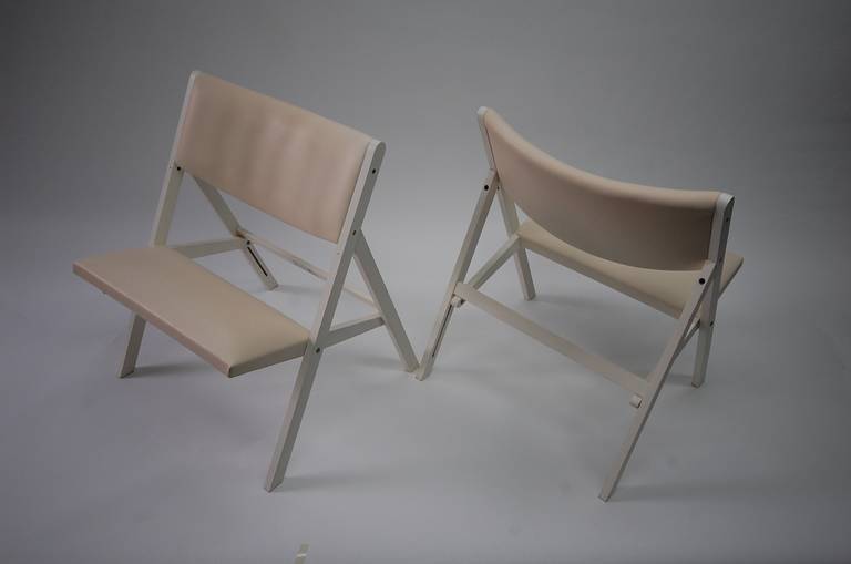 Italian Pair of Gabriella Folding Chairs by Gio Ponti