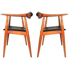 Pair of Hans Wegner Chairs Retailed by Georg Jensen 6