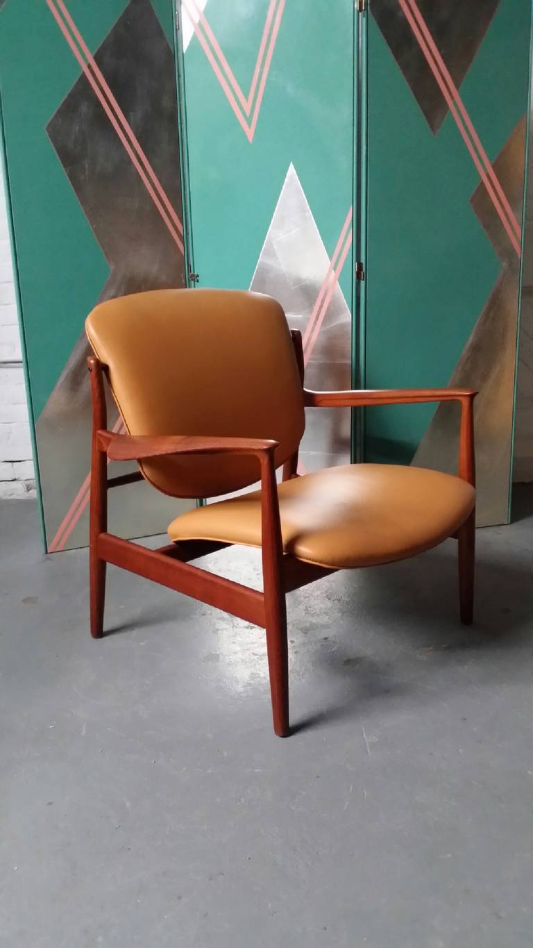 Mid-Century Modern Finn Juhl FD136 Easy Chair from Denmark