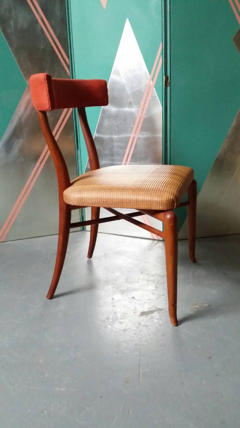 Robsjohn-Gibbings Desk Chair with Cane Wrapped Seat