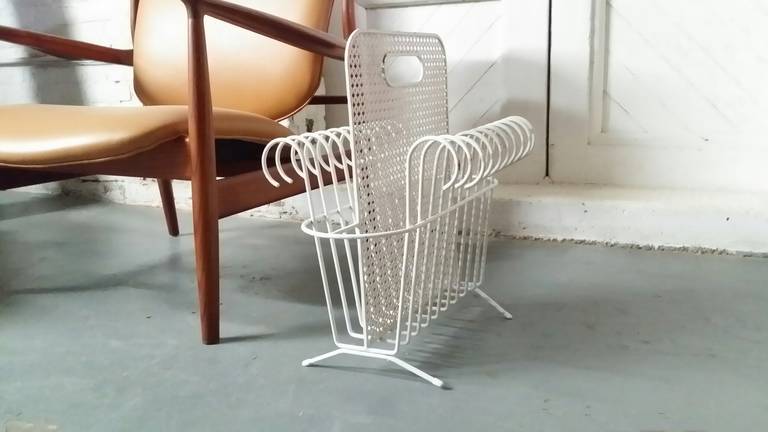Mid-Century Modern Magazine Rack from France After a Model by Mathieu Matégot For Sale