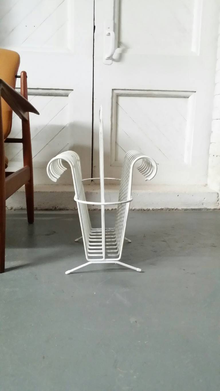 French Magazine Rack from France After a Model by Mathieu Matégot For Sale