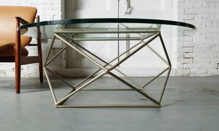 geometric base coffee table