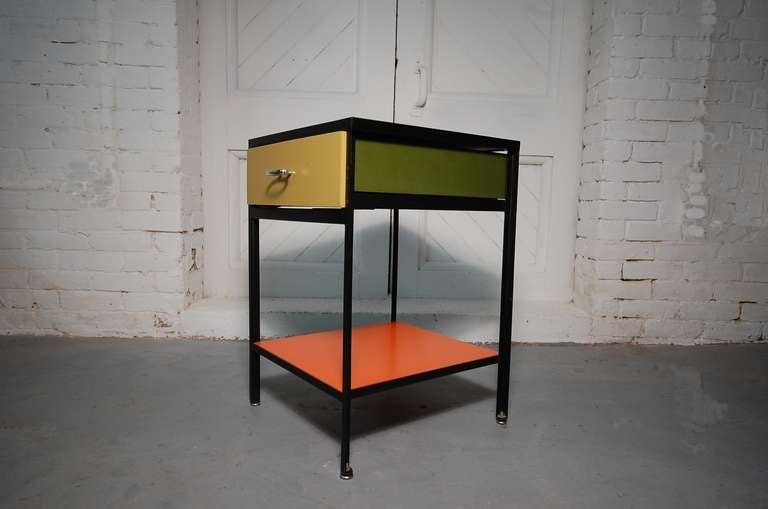 Mid-Century Modern George Nelson Steel Frame Night Stand / End Table