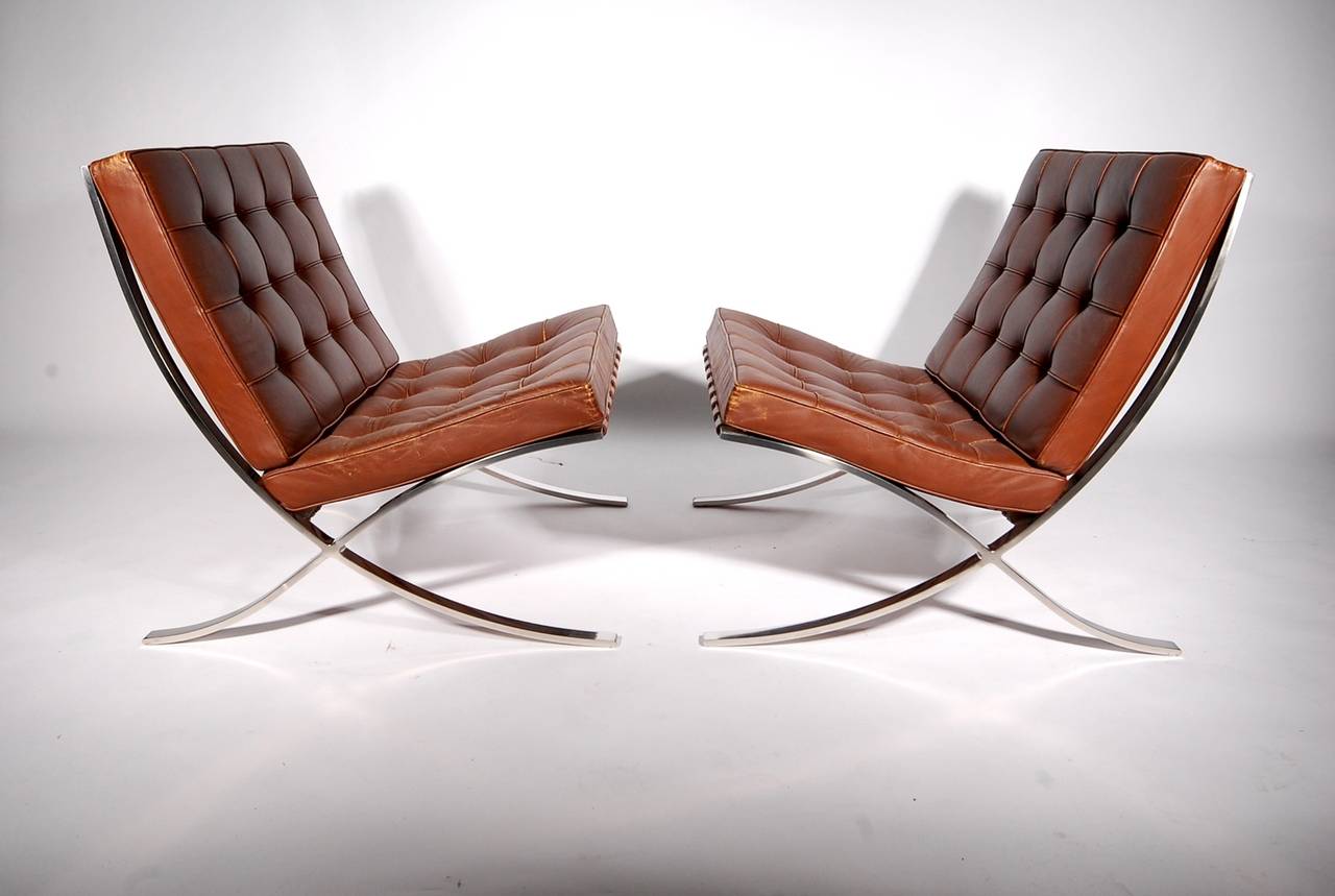 Mid-20th Century Exceptional Pair of 1960s Barcelona Lounge Chairs by Knoll