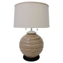 French Pottery Lamp with Craquelé Glaze 4