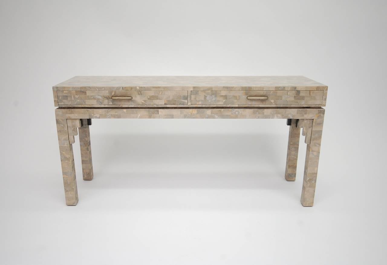 Tessellated Desk or Console Table by Maitland-Smith