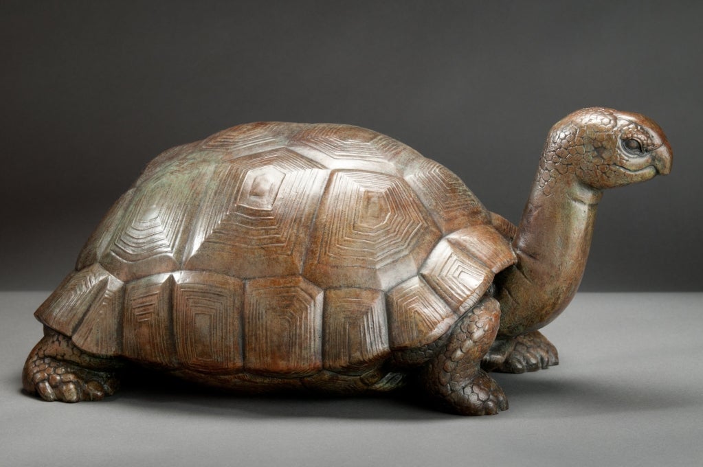 Rare bronze tortoise by Paul Manship (1885 - 1966). Original done in 1932, this tortoise was cast from the original mold with permission from Paul Manship's son, John. Fully signed 