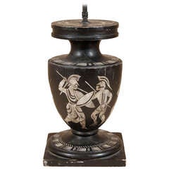 Neoclassical Painted Lamp With Figures