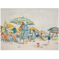 Vintage William Adams Delano (American, 1874-1960) - A Beach Scene at Fire Island