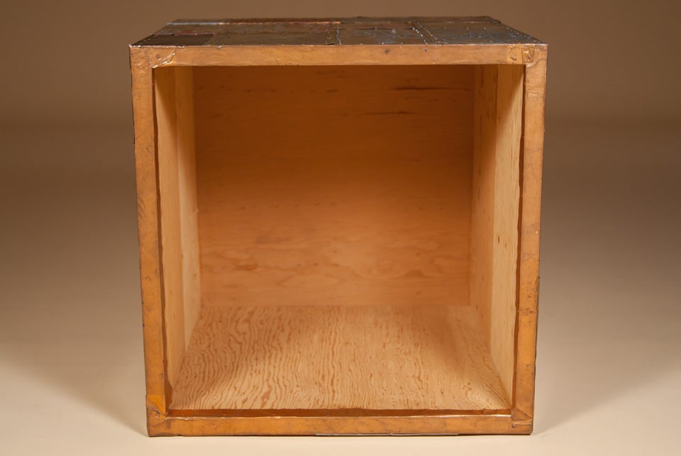 20th Century Metalwork Cube in the Style of Paul Evans