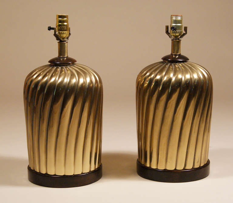 Pair of Brass Lamps