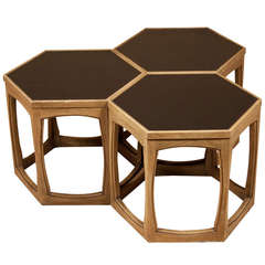 Three Small Ocatgonal Side Tables