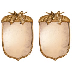 A Pair of Gilt Mirrors in the Form of Acorns