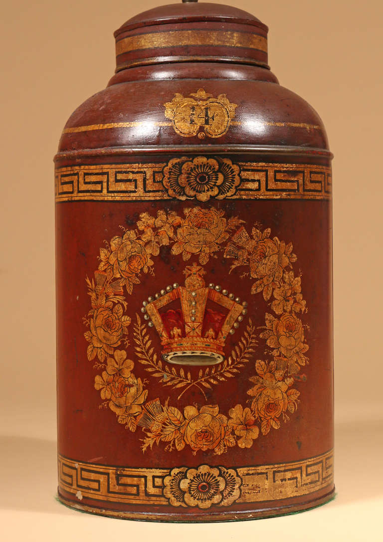 English 19th Century Tole Tea Canister