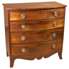 Antique George III Mahogany Bow-front Chest of Drawers - Superior Colour