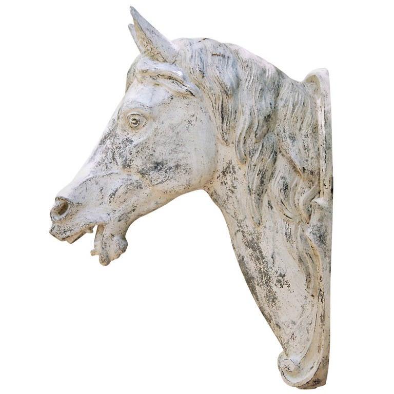 J. W. Fiske Cast Zinc Horse Head For Sale
