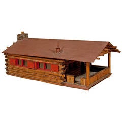 Antique Builder's Model of a Log Cabin