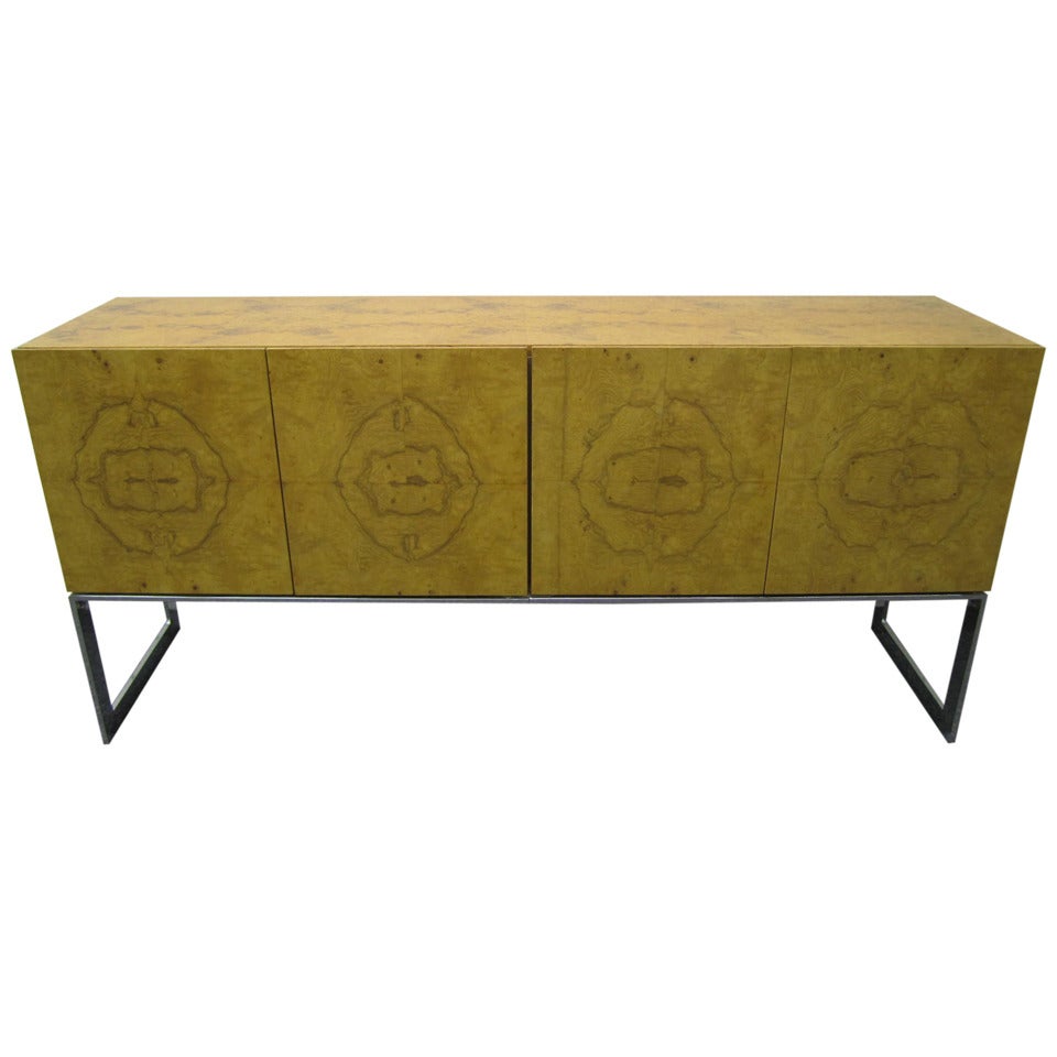 Dramatic Olivewood Milo Baughman for Thayer Coggin Credenza Mid-Century Modern For Sale