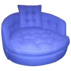 Fabulous Oversized Round Circular Milo Baughman Swivel Lounge Chair