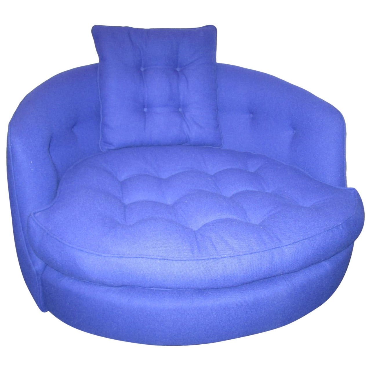 Fabulous Oversized Round Circular Milo Baughman Swivel Lounge Chair