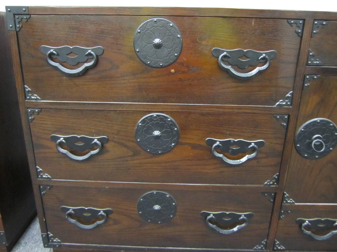 Blackened Exciting Pair of Baker Modern Asian Tansu Chest Chinoiserie Mid-Century Modern
