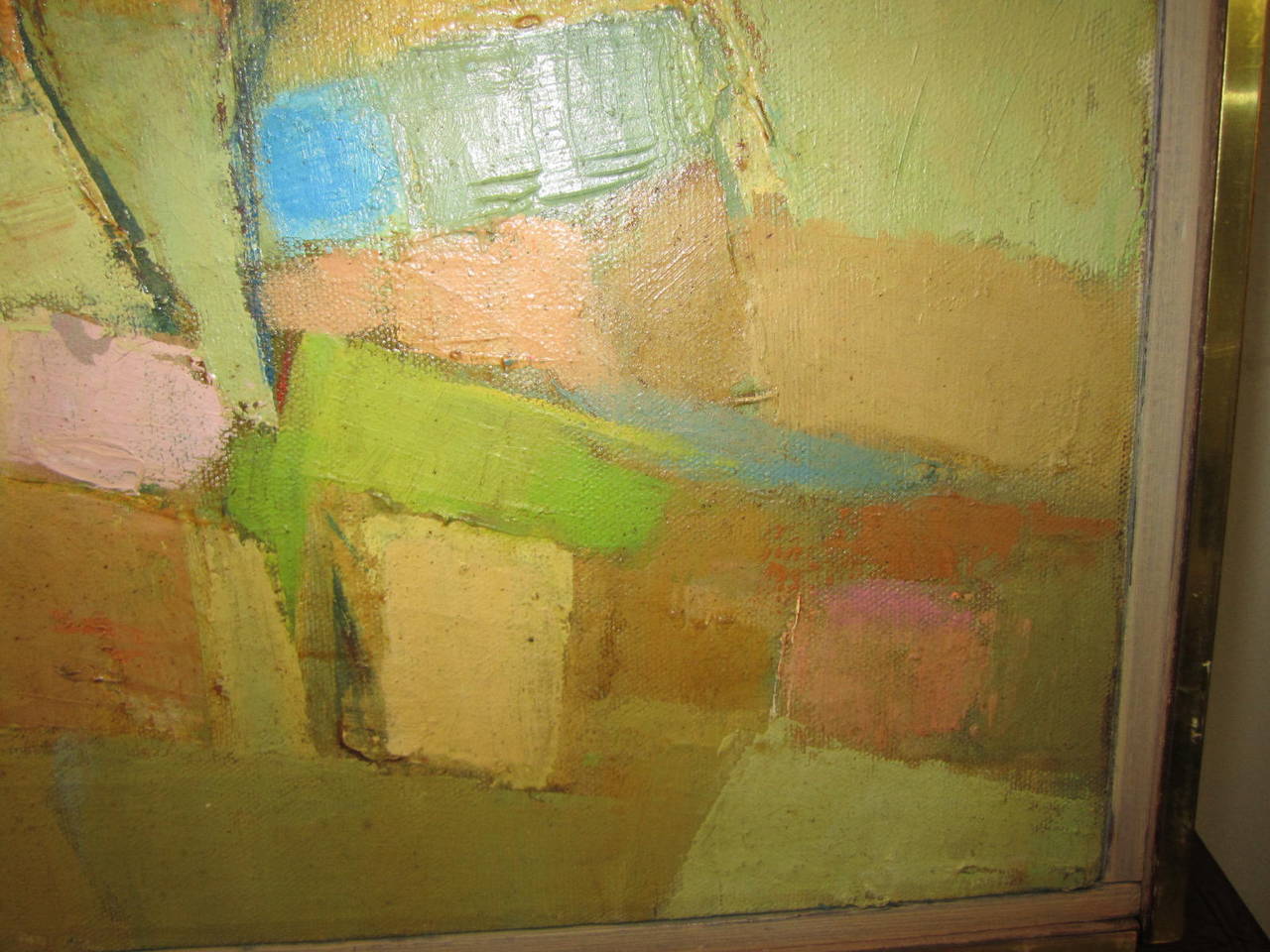 Mid-Century Modern Lovely Audrey Salkind Abstract Oil Painting Mid-century Modern