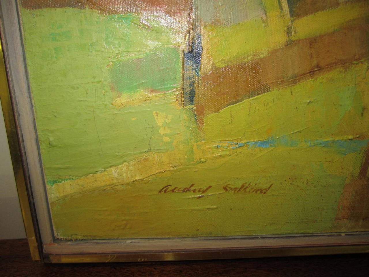 American Lovely Audrey Salkind Abstract Oil Painting Mid-century Modern