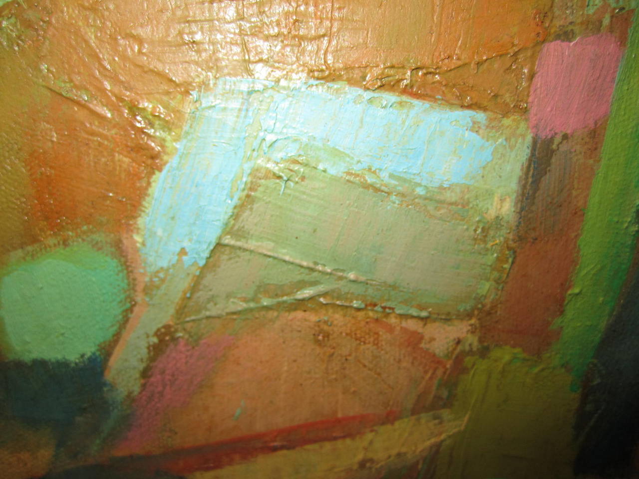 Painted Lovely Audrey Salkind Abstract Oil Painting Mid-century Modern