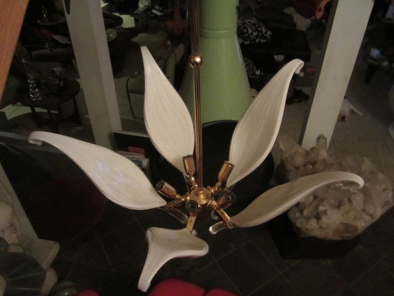 Amazing Camer Murano Glass Lily Chandelier Regency Hollywood Glam