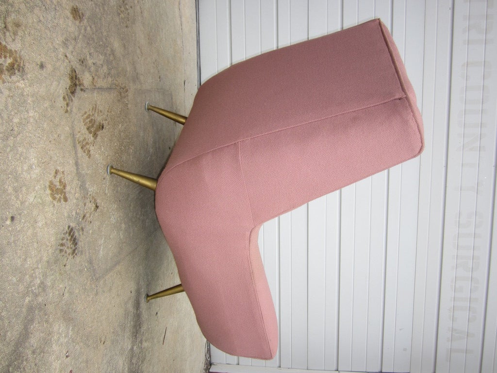 Mid-20th Century Gio Ponti Style Arm Chair And Swivel Ottoman Italian Mid-century