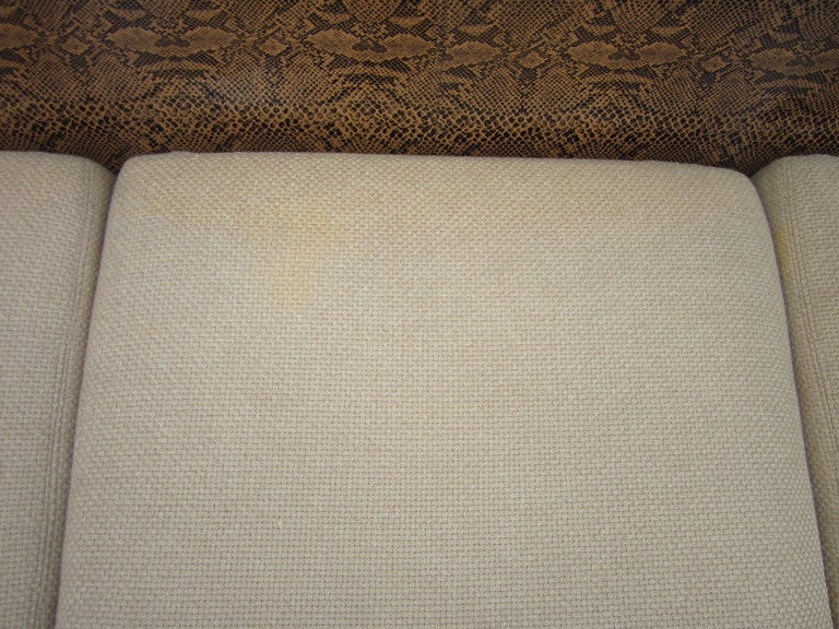 Upholstery  Milo Baughman Chrome Flatbar Sofa Faux Snakeskin Mid-century