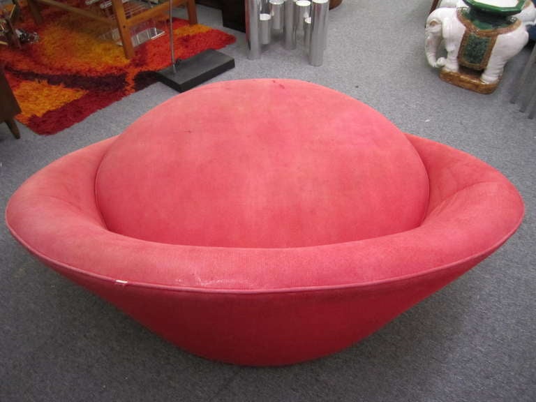 Américain Fabulous Large Round Milo Baughman Sofa Lounge Chair Mid-century Modern