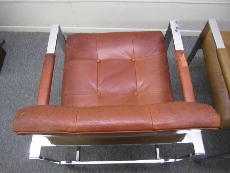 Pair Milo Baughman Thayer Coggin Lounge Chairs Mid-century Modern For Sale 1