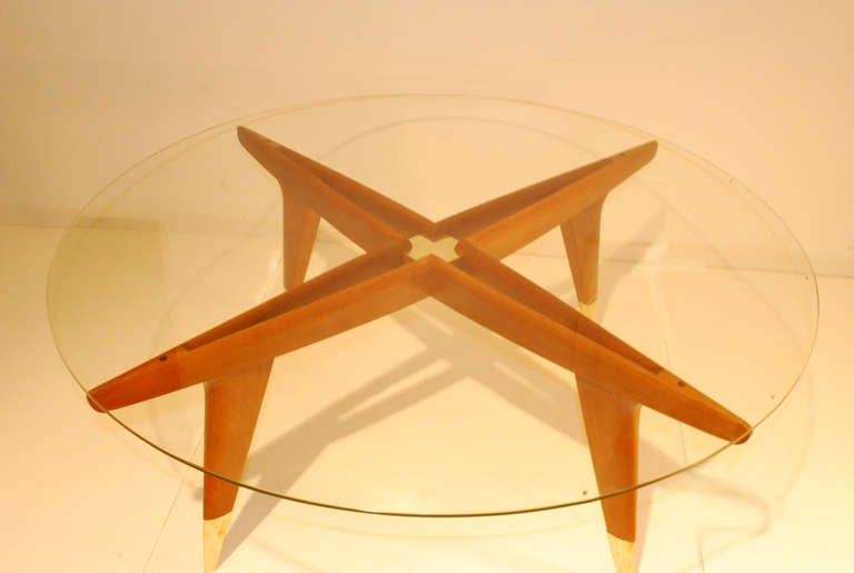 Amazing Gio Ponti Walnut X Base Coffee Table Italian Mid-century Modern 1