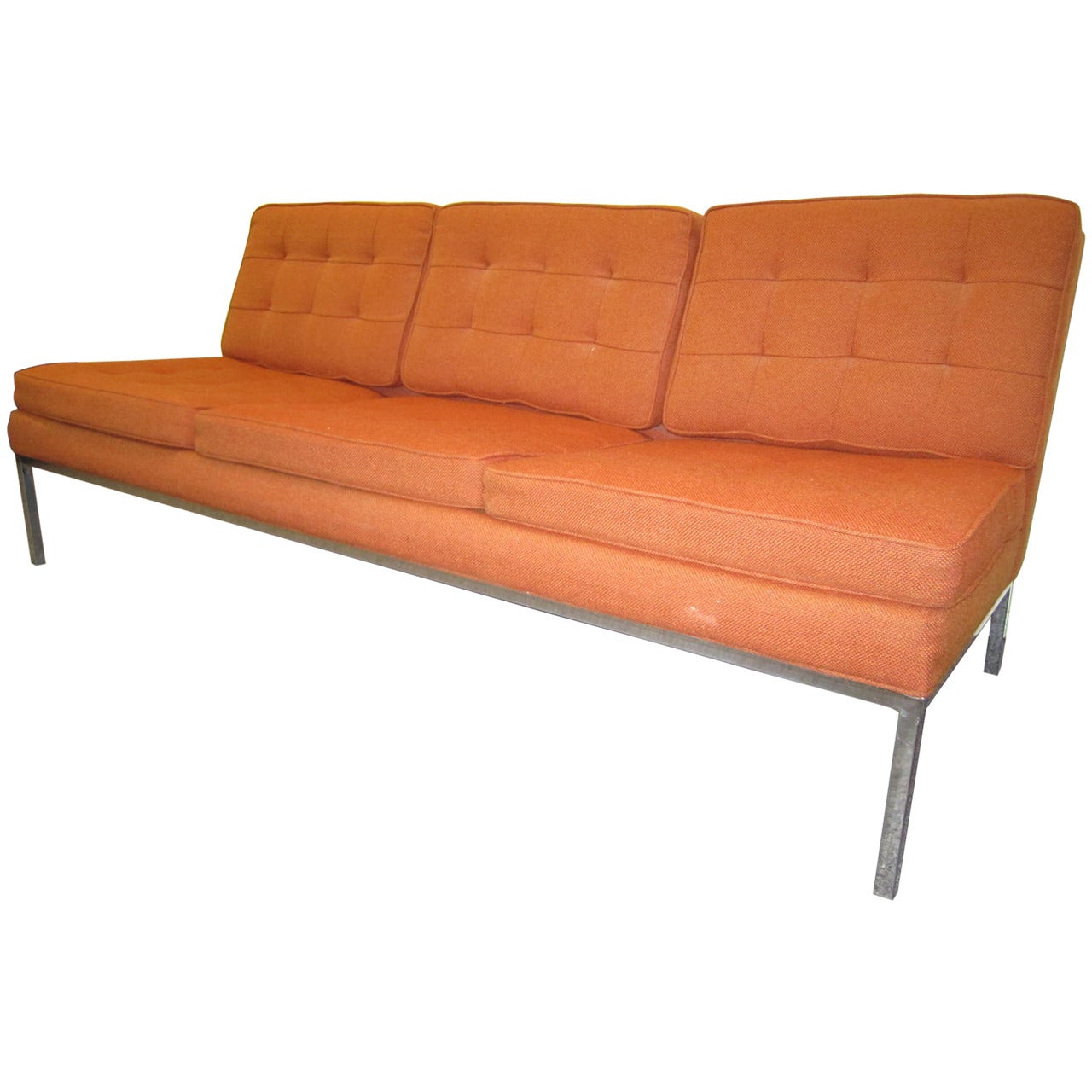 Gorgeous Milo Baughman Signed Armless Sofa Mid-century Modern