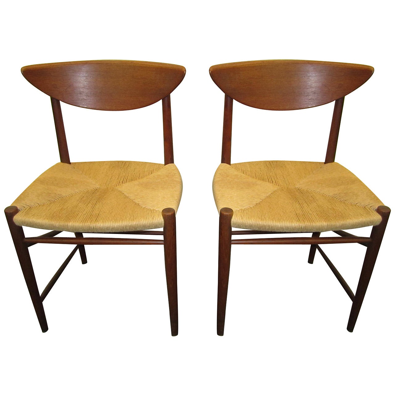 Pair of Hvidt Molgaard Teak Dining Chairs Mid-century Danish Modern