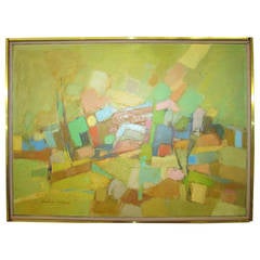 Lovely Audrey Salkind Abstract Oil Painting Mid-century Modern