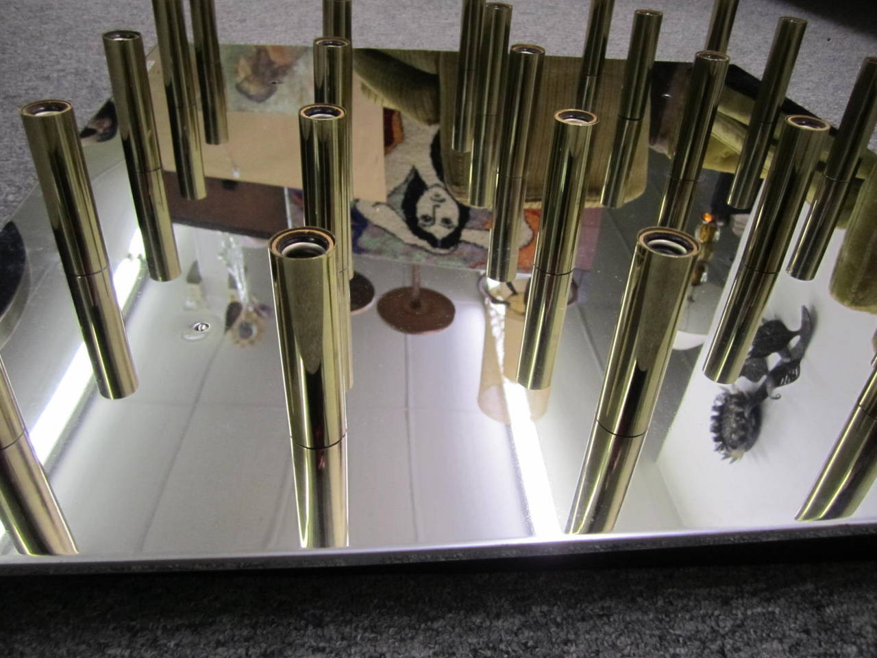 Three Mid-Century Modern, Twenty-Five Light Flush Mount Fixtures by Lightolier