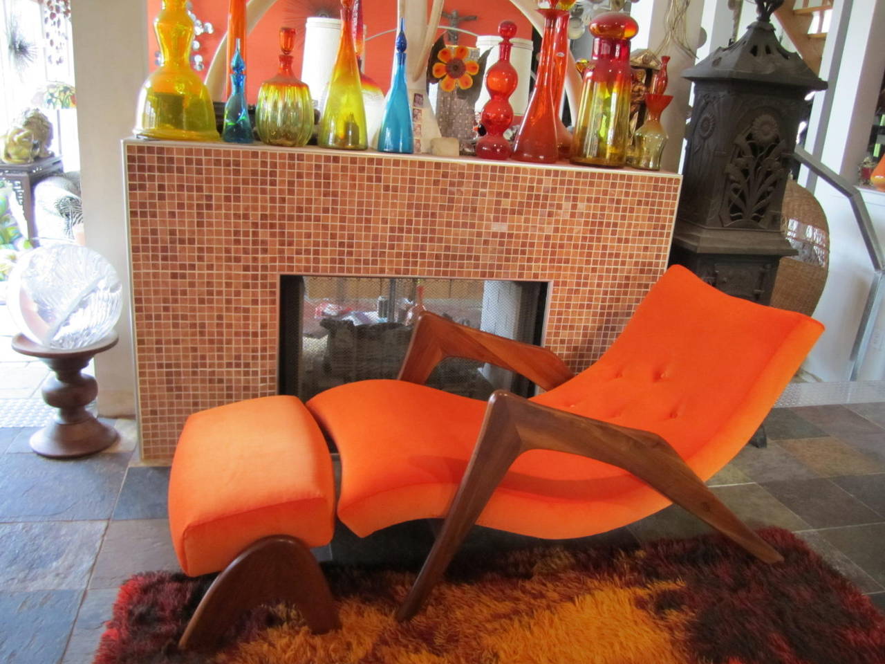 Adrian Pearsall “Grasshopper” Chaise Lounge with Ottoman for Craft Associates 3