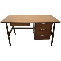 Gorgeous Kai Kristiansen Style Walnut Desk Mid-Century Danish Modern