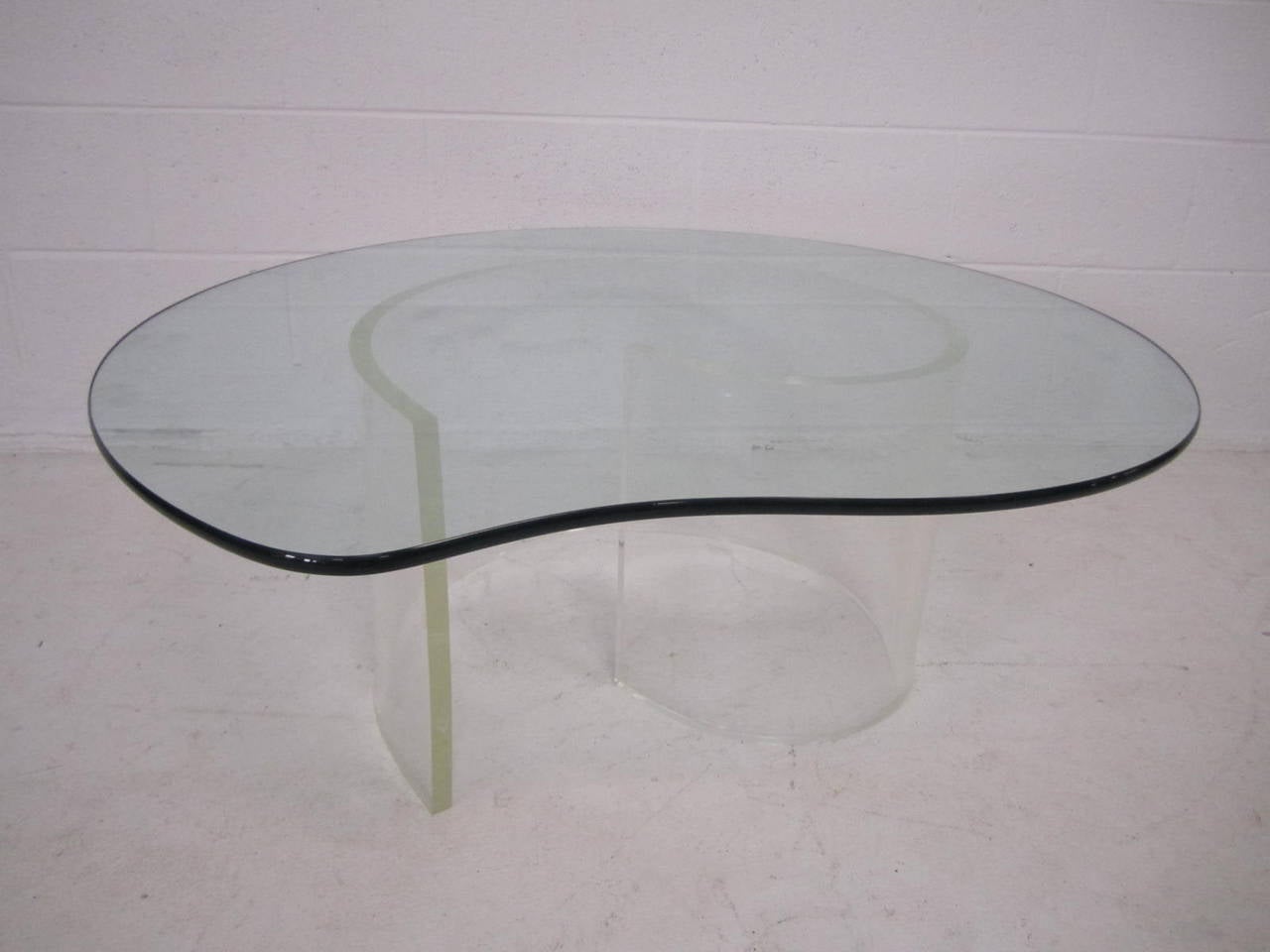 Glass Hollywood Regency Kagan Style Lucite Snail Coffee Table, Mid-Century Modern